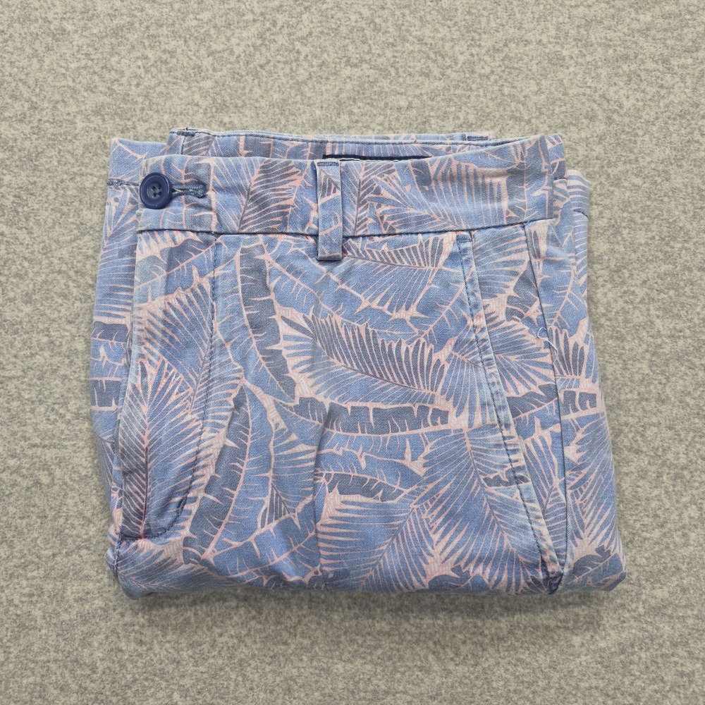 Vineyard Vines Breaker Shorts Mens 30 Pink Blue Palm Leaf Tropical Beach Preppy - Picture 14 of 14